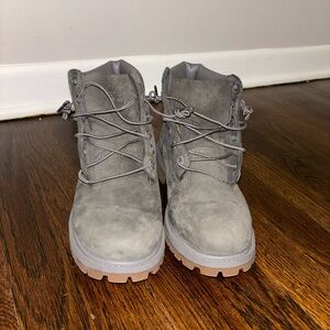 Gray timbleland boots